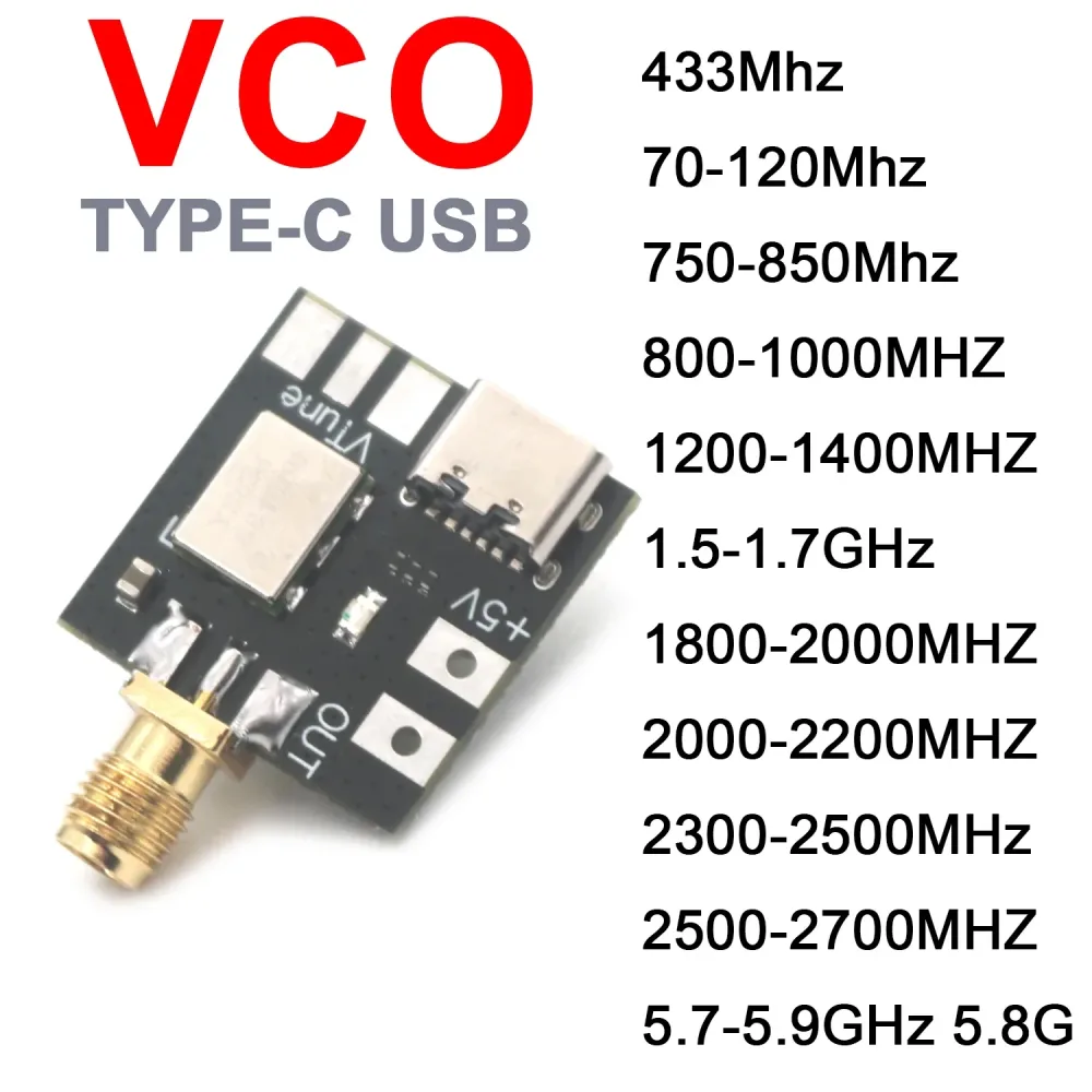 RF VCO Spannungsgesteuerte Oszillator Signalquelle 70-120M 433M 800M 900M 1,2G 1,5G 2,4G 5,8G PLL FM Radio SW VHF VHF SDR WIFI