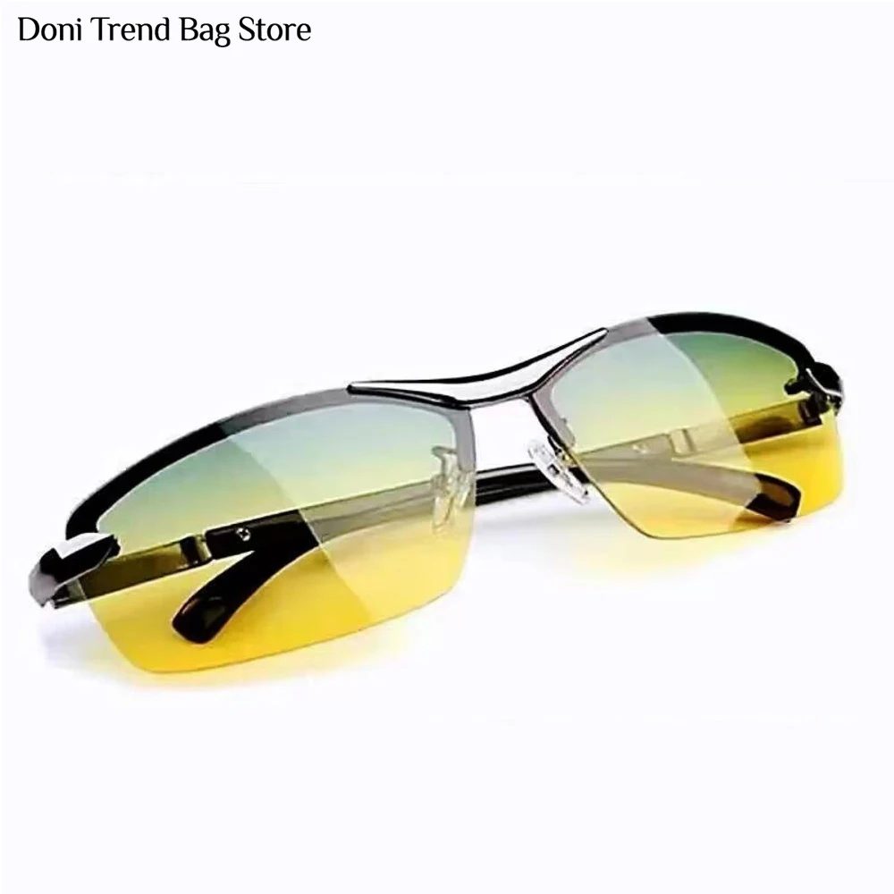 Fashion Fit Randlose Sonnenbrille Männer Frauen Photochrome Sonnenbrille Farbwechsel Polarisierte Angeln Auto Fahren Gelbe Gläser