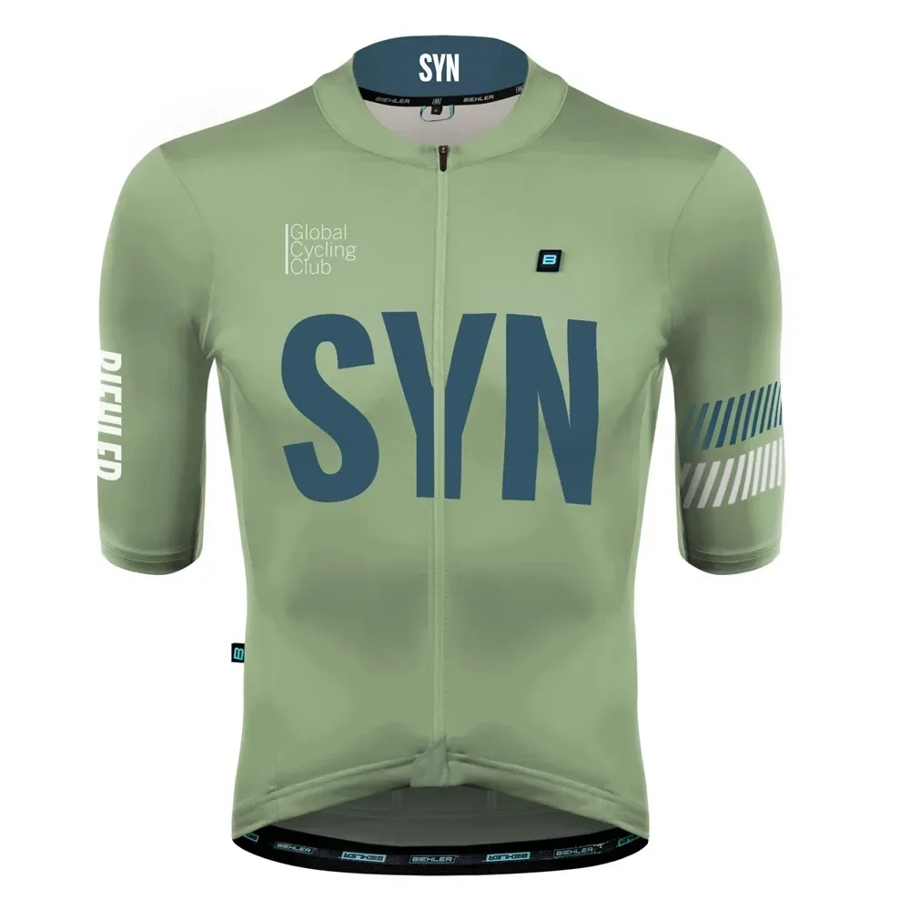 Hellgrünes Sommer-Kurzarm-Rad trikot für Herren Top Aero Leichtes, eng anliegendes Rennrad trikot