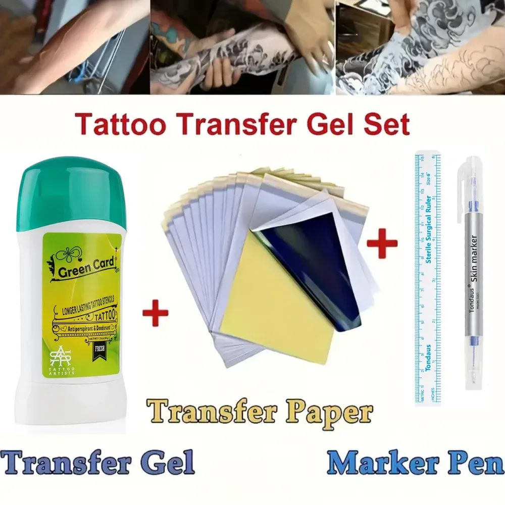 Tattoo Transfer Gel, professionelle Tattoo Schablone Magic Gel, Thermokopierer Tattoo Transfer Papier, Marker Stift
