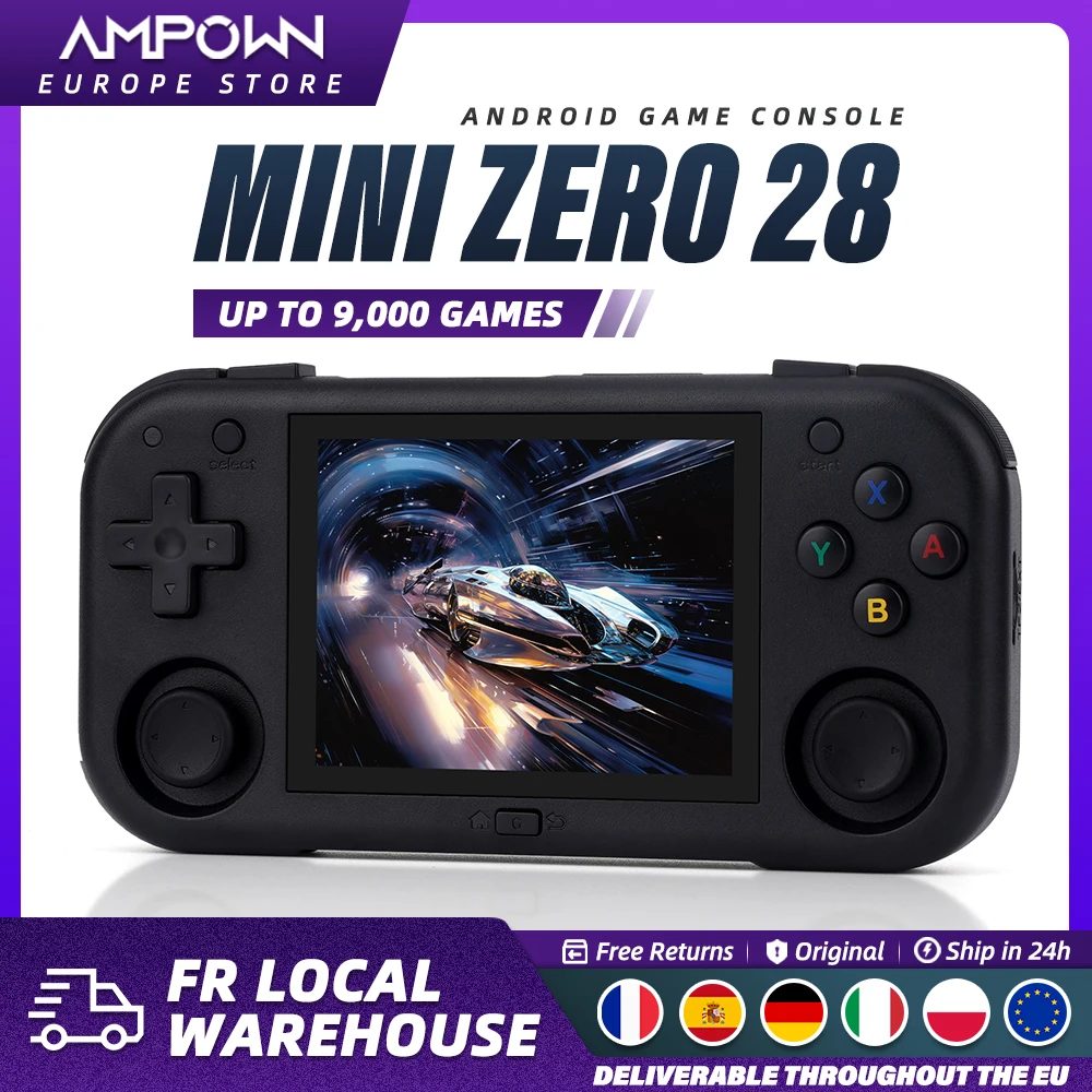 AMPOWN Mini Zero 28 Handheld-Spielkonsole Retro-Spielgerät 2,8