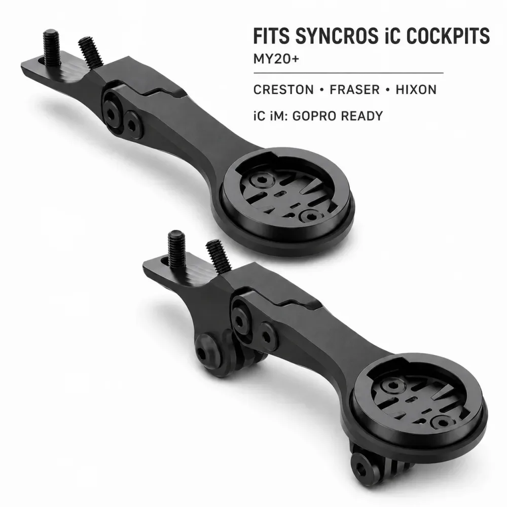 Computerhalterung aus Aluminiumlegierung für Syncros Fraser oder Creston IC Cockpits GoPro/Garmin/Bryton/Wahoo Mount