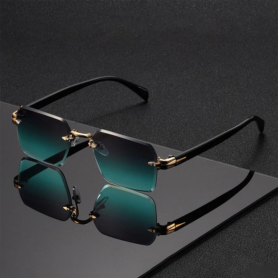 Klassische Unisex-Mode-Sonnenbrille, rahmenlos, trendige Brille für Urlaubskostüme, geeignetes bestes Geschenk für festliche Anlässe