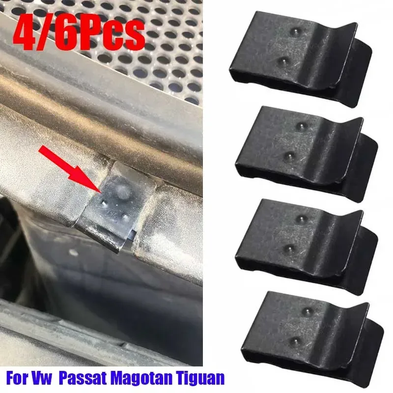 4/6 Stück Motorhauben-Regenablaufbrett-Schnallen, Eisenclips für VW Golf Passat B5 B6 B7 Magotan B6 CC Tiguan