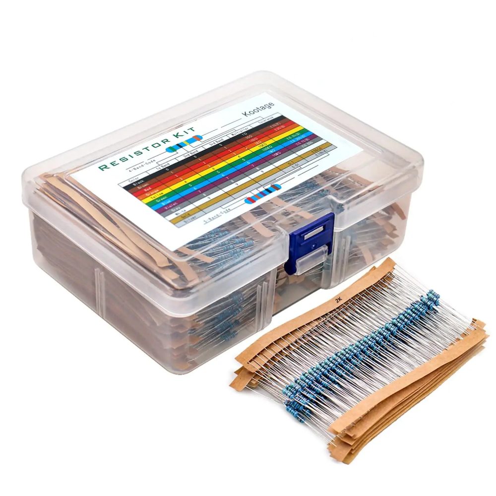 300/600 stücke 1% Widerstands satz Widerstand 1/4w Metall film widerstände Kit 10Ohm ~ 1m Ohm 30 Werte Kit für elektronische Komponenten