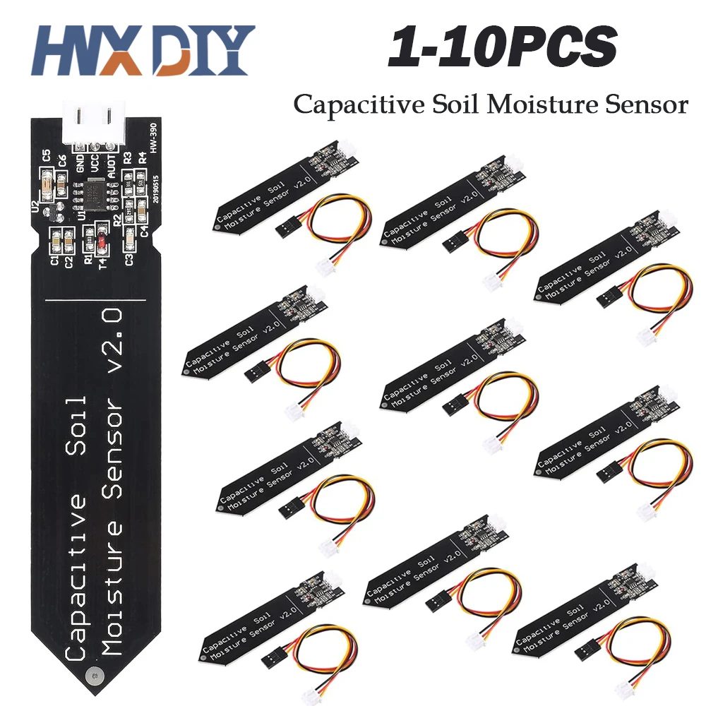 1?10 Stück kapazitiver Bodenfeuchtigkeitssensor, korrosionsbeständig, für Arduino, Feuchtigkeitserkennung, Gartenbewässerung, DIY
