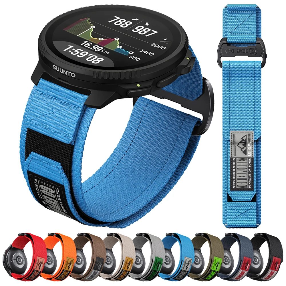 Robustes Nylonarmband 22 mm für Suunto Vertical 2/RACE S/Run/Ocean/Nautic S Sportband für Suunto 5 9 Peak Pro Armband geflochtener Gürtel