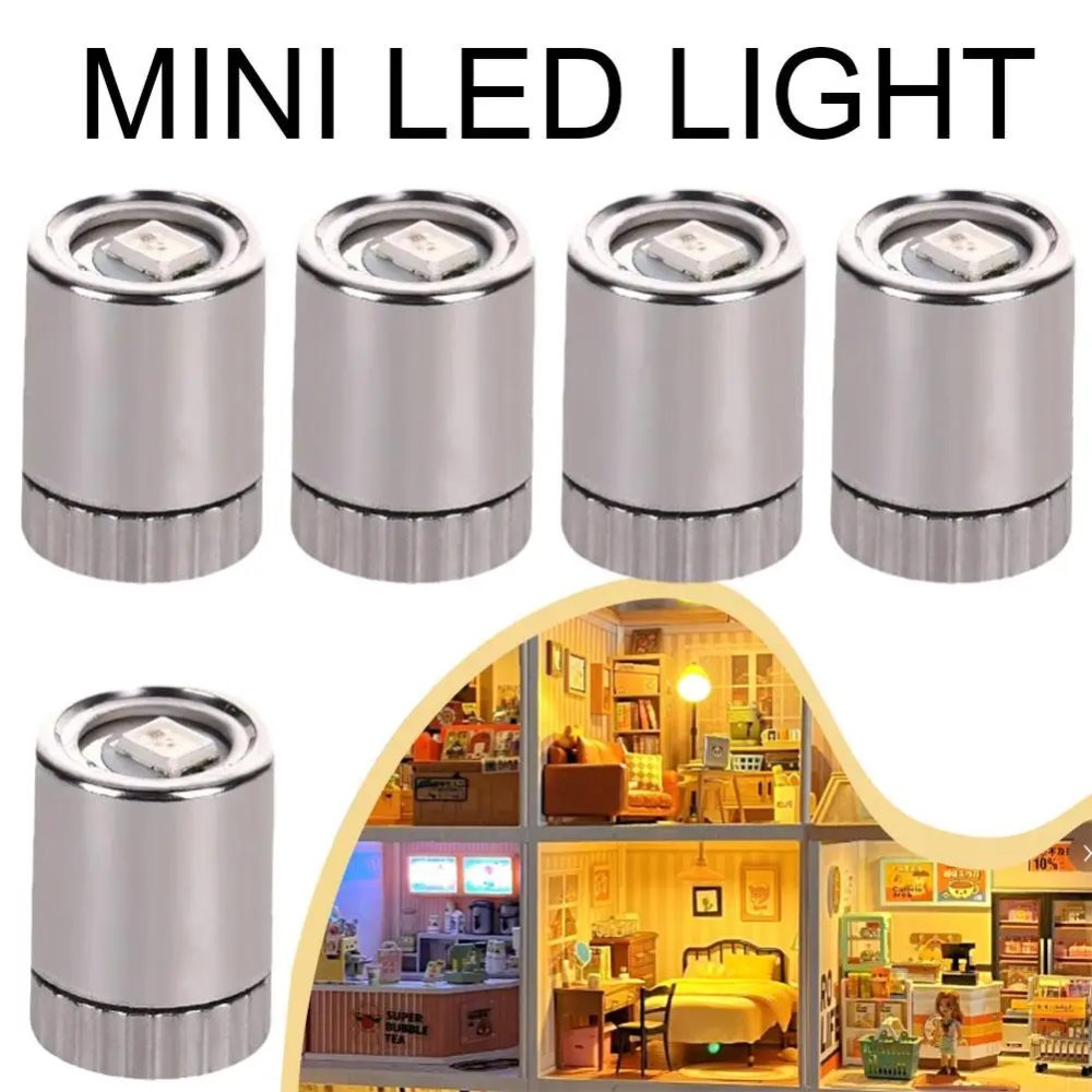 10 Stück Miniatur-Lichter für Puppenhaus, Miniatur-LED-Lichter für Handarbeit, Mini-Spot-Lichter, batteriebetrieben (warmweiß/weiß)