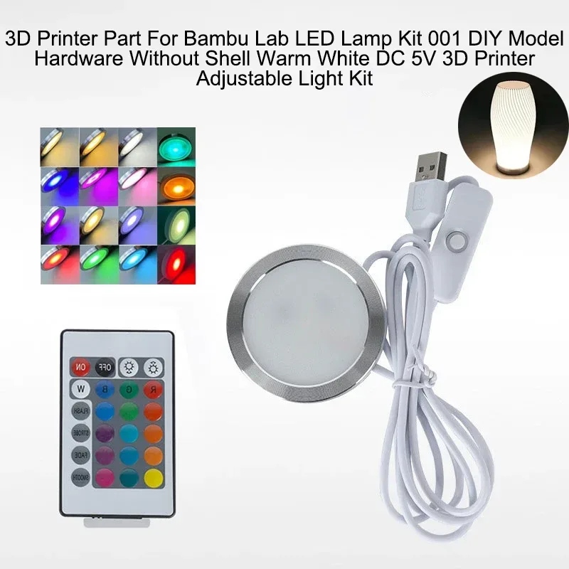 3D-Drucker-Zubehör für Bambu Lab LED-Lampen-Kit 001 DIY-Modell-Hardware ohne Gehäuse Warmweiß DC 5V 3D-Drucker Einstellbares Licht-Kit