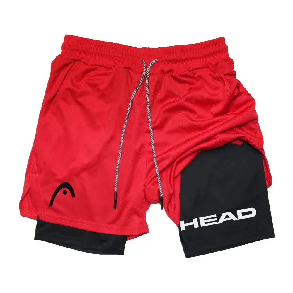 Anime Berserk Head Laufshorts für Herren, Fitness, Fitnessstudio, Training, 2-in-1, Sport, schnell trocknend, Training, Joggen, Doppeldeck, Sommer