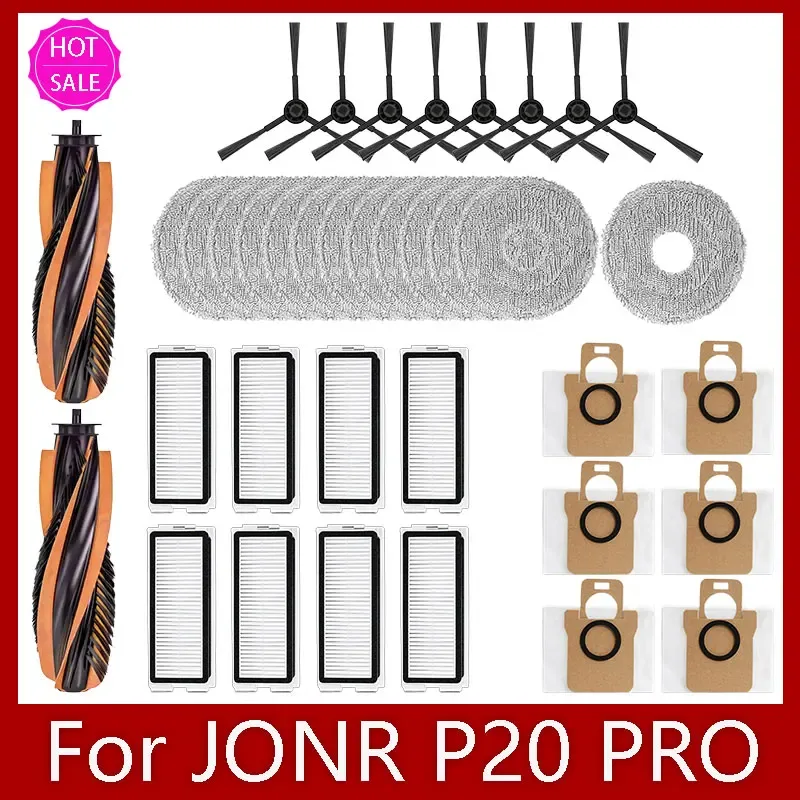 Für JONR P20 PRO / T5 Pro Roboter Staubsauger Zubehör Wichtigsten Seite Pinsel Hepa-Filter Mopp Tuch Staubbeutel Ersatz