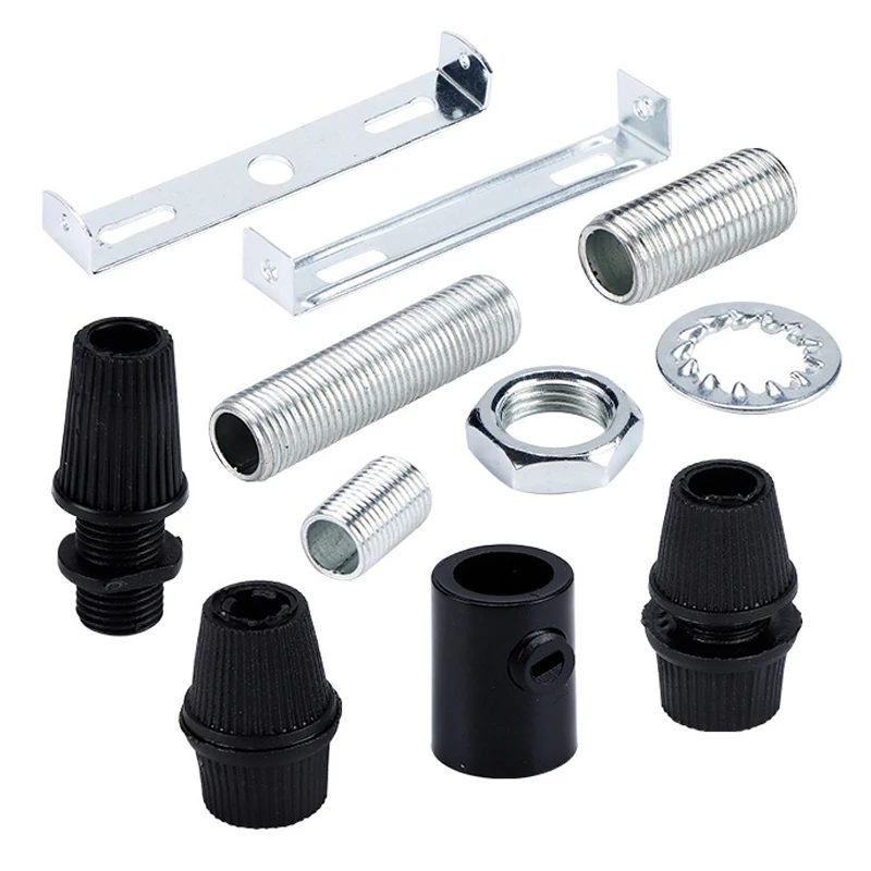 5 stücke E27 E14 Lampensockel Kronleuchter Zubehör Metall Schloss Kabel Draht Clip Halterung M10 Zahn Stange Schraube Mutter Fix karte Halter Stopper