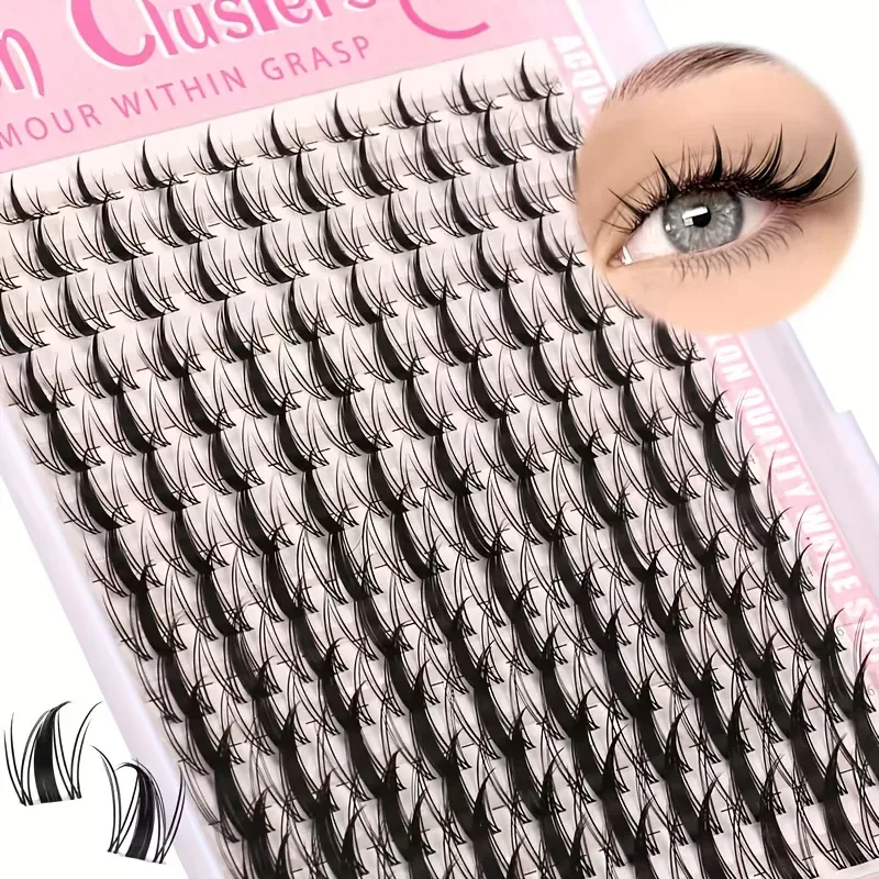 140 Stück Fairy Eyelash 8-18mm Manga-Wimpern C-Curl Aufrechte - Große Spannweite DIY-Wimpern Natürliche Erweiterung Wet-Look Scharfe Anime-Wimpern