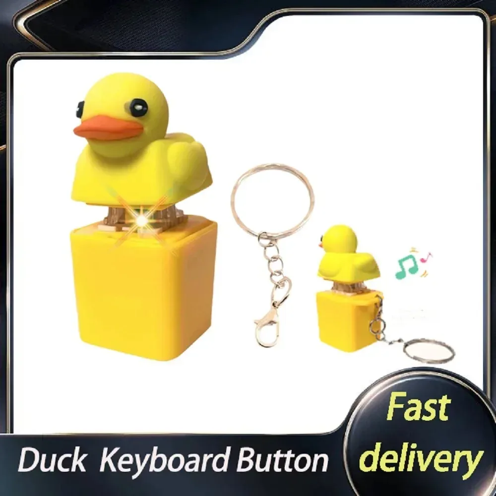 Entenquarksound-Schlüsselanhänger Figur Tastatur-Tastenkappe Fidget-Sensorik-Ornament Dekoration Tragbare Schreibtischdekoration für Erwachsene Geschenk