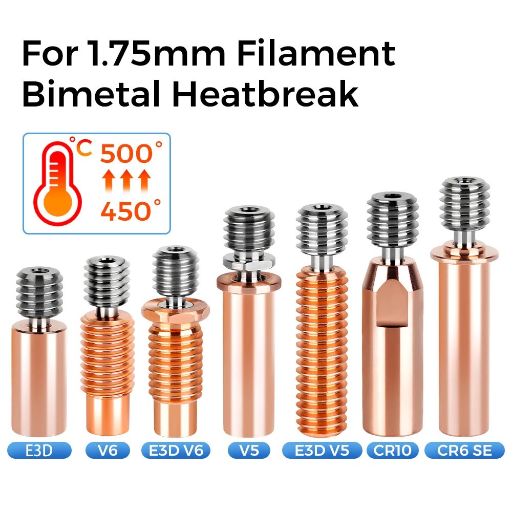 Hohe Qualität E3D V6 Throat V5 3D Drucker Teile CR10 Bi-metall Heatbreak Kupfer Überzogene MK8 Throats Für Kobra 2 serie CR10S CR6 SE