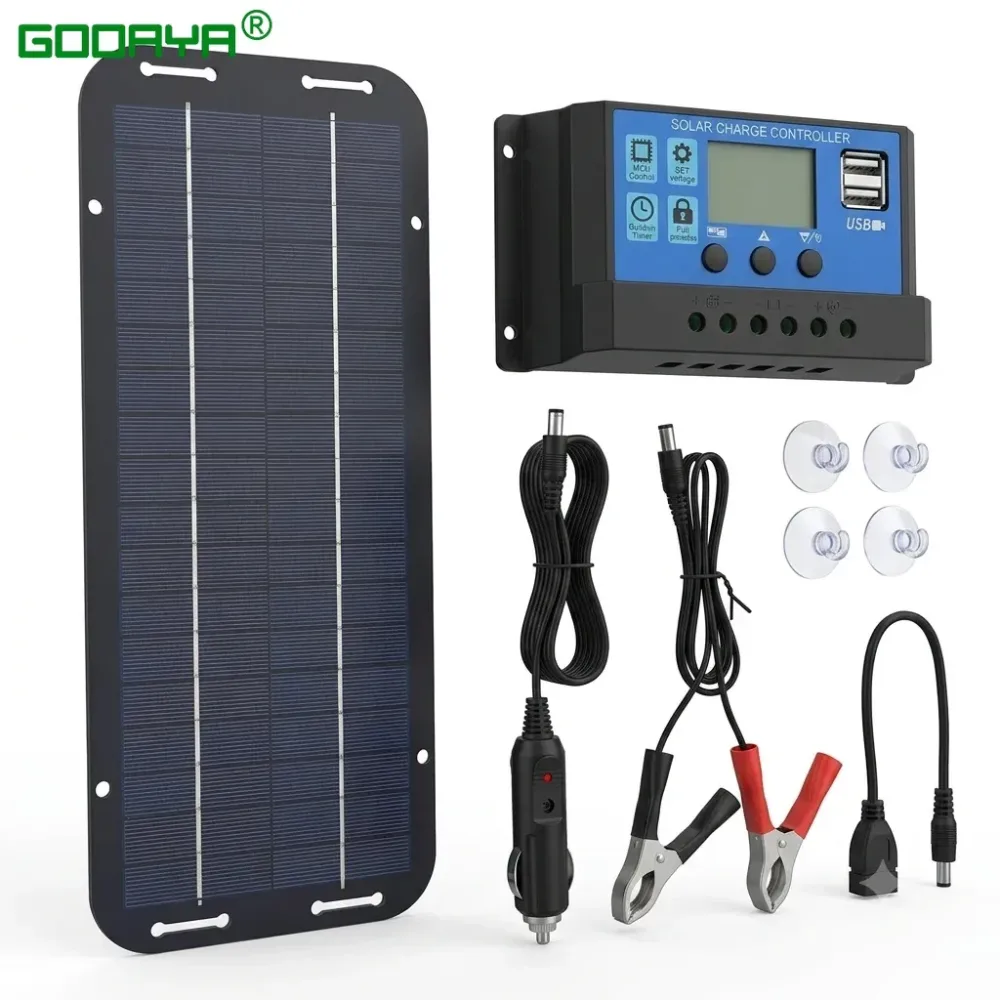 Monokristallines Solarpanel-Ladegerät, Batterie-Erhaltungsladegerät, 12V Solarpanel, Solarregler-Ladegerät, Auto-Van-Boot-Kit