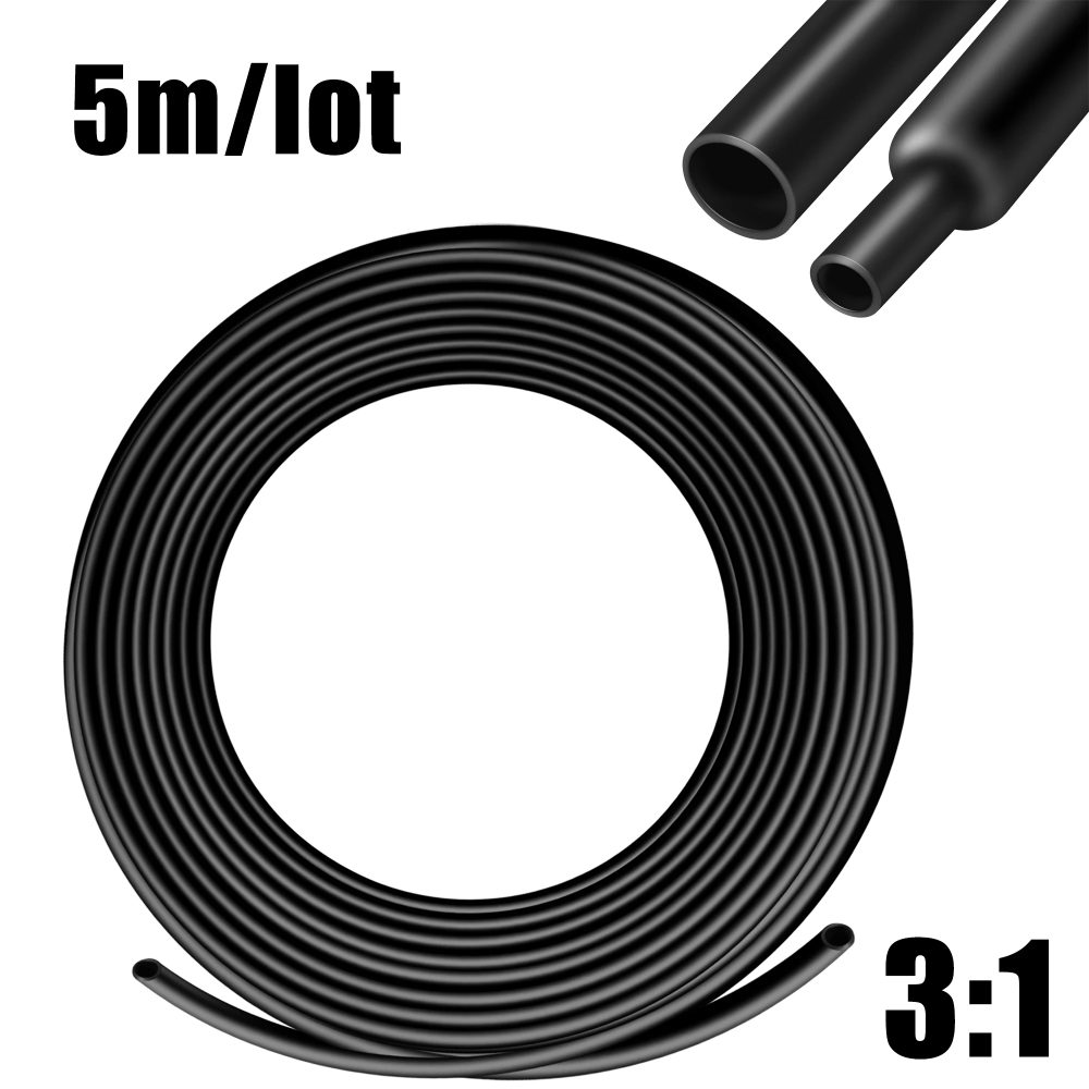 5M 3:1 Schrumpfschlauch mit Kleber Innendurchmesser 1,6/2,4/3,2/4,8/6,4/7,9/9,5/12,7 mm selbstklebend gefütterte Hülsenhülle