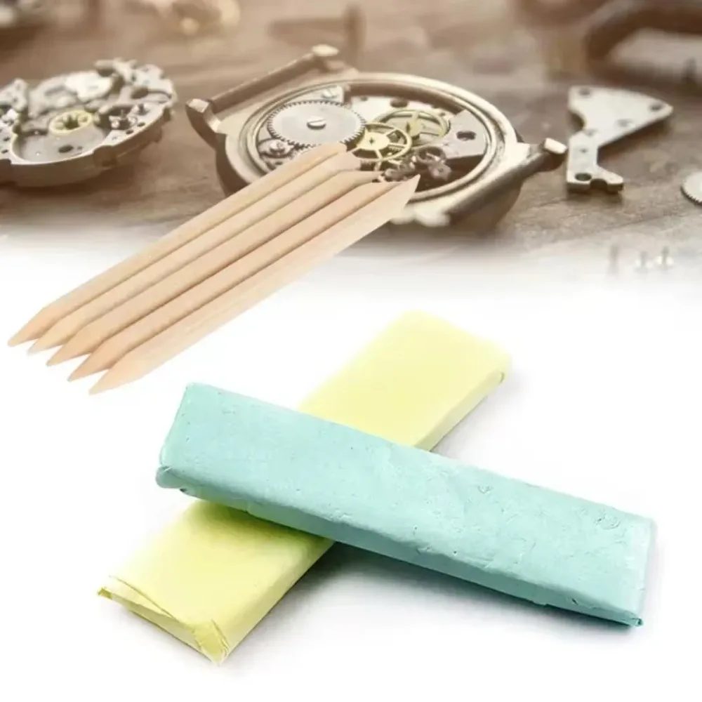 Uhr Teile Bewegung Reinigung Ton Grün Gummi Kitt Reiniger Mit Holz Stick Für Uhrmacher Uhr Reparatur Werkzeug Zubehör