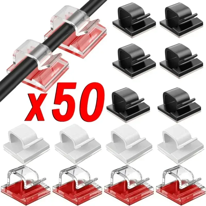 10/20/50PCS Kabel Organizer Clips Draht Wickler Halter Schutz USB Kabel Management Klebe Haken Schreibtisch Klemme für Home Office