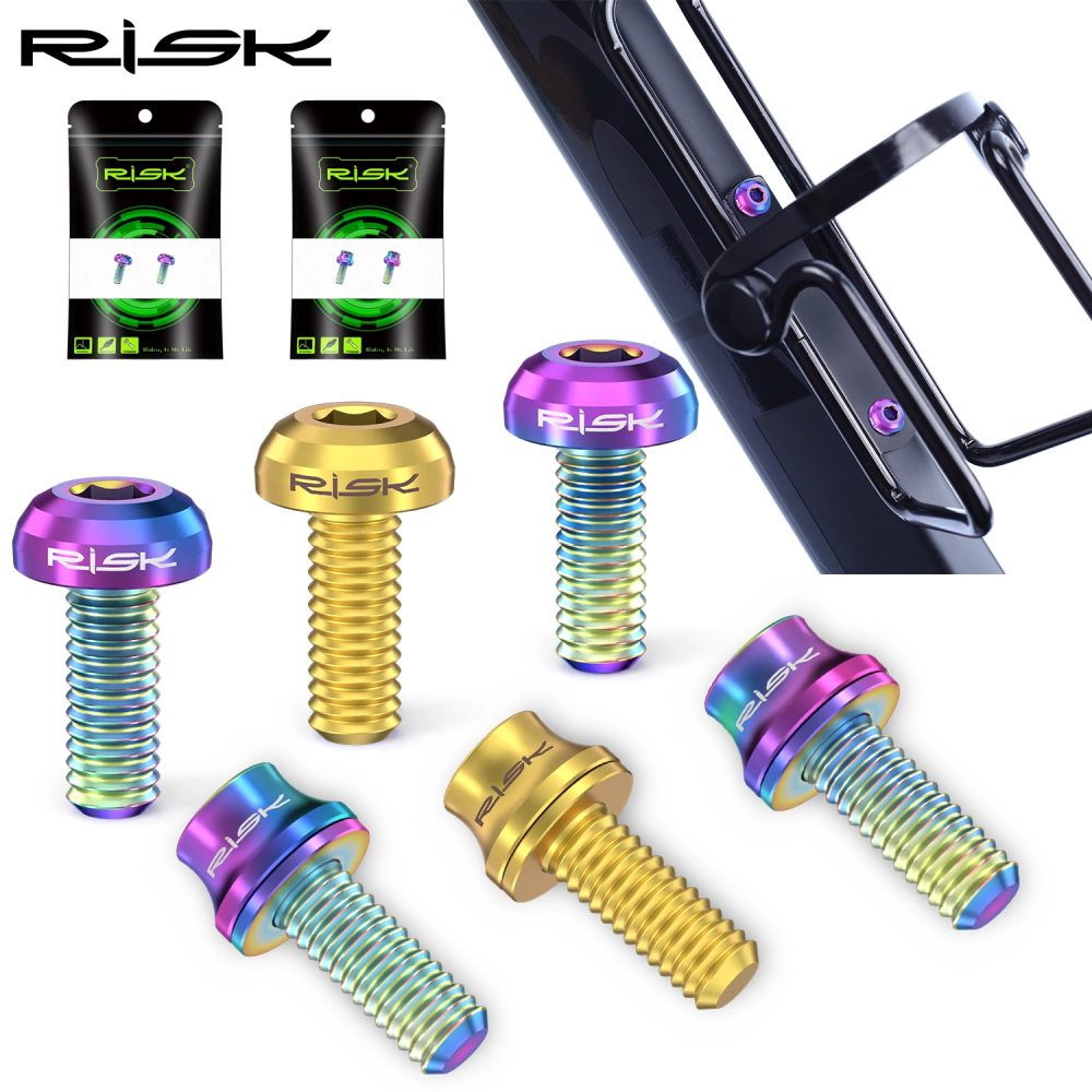 Risiko M5x12mm Fahrrad Flaschenhalter Befestigungsschrauben Titanlegierung MTB Rennrad Flaschenhalter Schrauben Luftpumpe Feste Schrauben