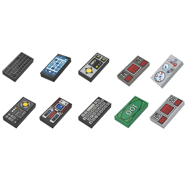 20 Stück MOC-kompatible 3069 1x2 Lichtplatten-Druckteile für Mobiltelefone, Tastaturen, Radios, DIY-Kinderspielzeug