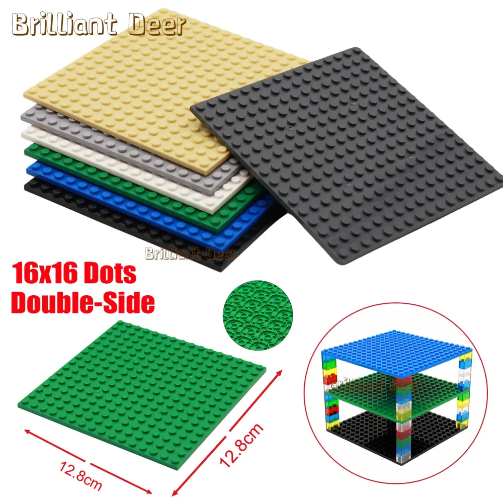 4PCS Doppelseitige 16X16 Punkte Klassische Grundplatte Bausteine Ziegel Grundplatten DIY MOC Bausteine Stadt Bau spielzeug