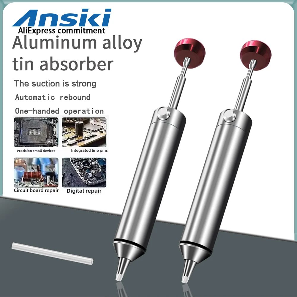 Aluminium Entlötpumpe Saug-Zinn Gun Löten Sucker Stift Leistungsstarke Vakuum Eisen Schweißen Reparatur Werkzeug für Elektronische Komponente