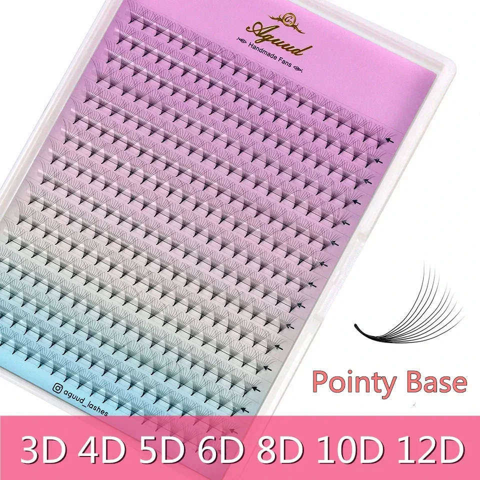 AGUUD 320 Vorgefertigte Volumen-Wimpernverlängerungen 3D-40D mit dünnem, spitzem Stiel, Russische Volumen-Wimpern für Make-up
