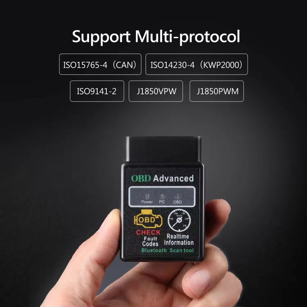 OBD2 Scanner Adapter BT, Kabelloser Diagnose-Codeleser OBD II Scan-Tool Zur Rücksetzung & Lösung von Motorwarnleuchten