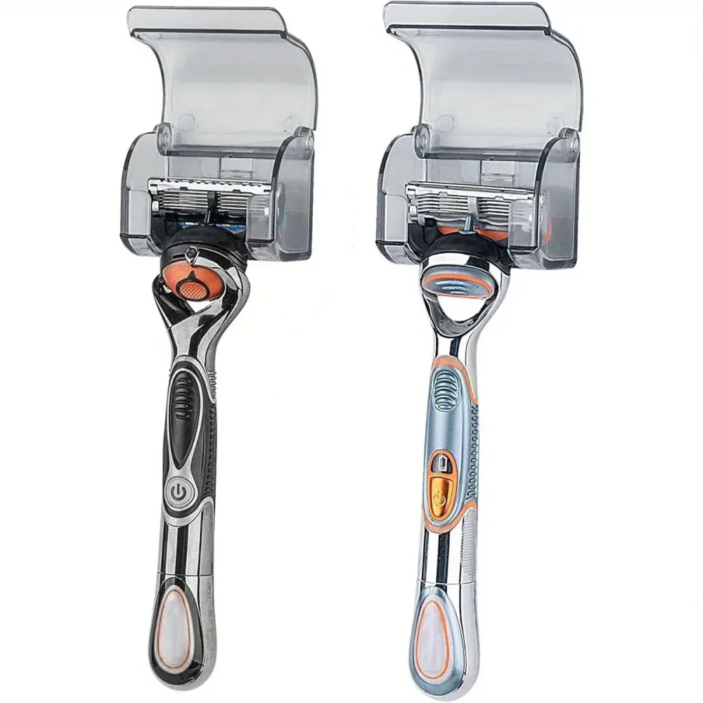 Wasserdichter und staubdichter selbstklebender Rasiererhalter zur Wandmontage im Badezimmer für die Dusche, Hakenständer, Gillette-Rasierer, Rasierhalter