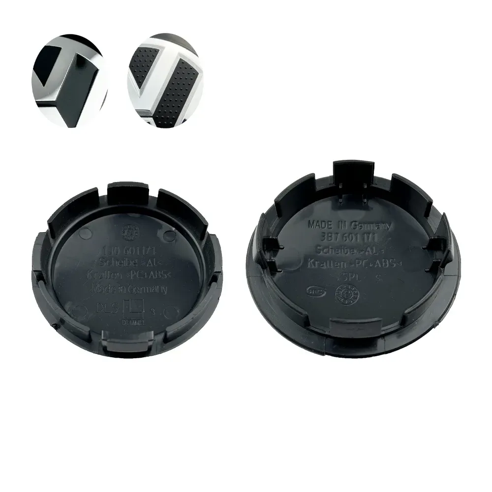 OOOO 4 Stück 55MM 56MM 65MM 70MM Auto-Radnabenkappen Radkappenabdeckung für VW Jetta Golf Passat Styling 3B7601171 1J0601171