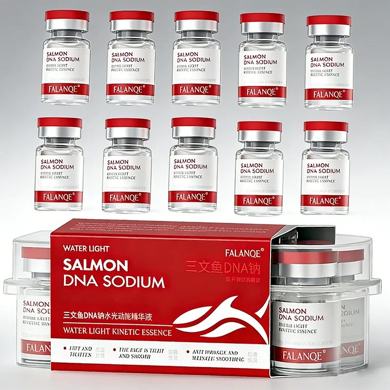 Lachs-DNA Natrium Anti-Falten-Serum Ampulle Feine Linien Reduzieren Kollagen-Essenz Gesichtspflege Feuchtigkeitsspendend Aufhellend Straffend Hautpflege