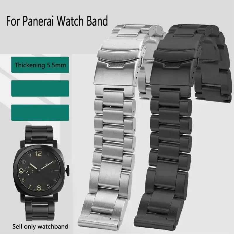 Robustes, verdicktes 5,5-mm-Armband aus Edelstahl für Panerai- und Breitling-Uhren, Metallarmband, 22 mm, 24 mm, 26 mm, Uhrenarmband.