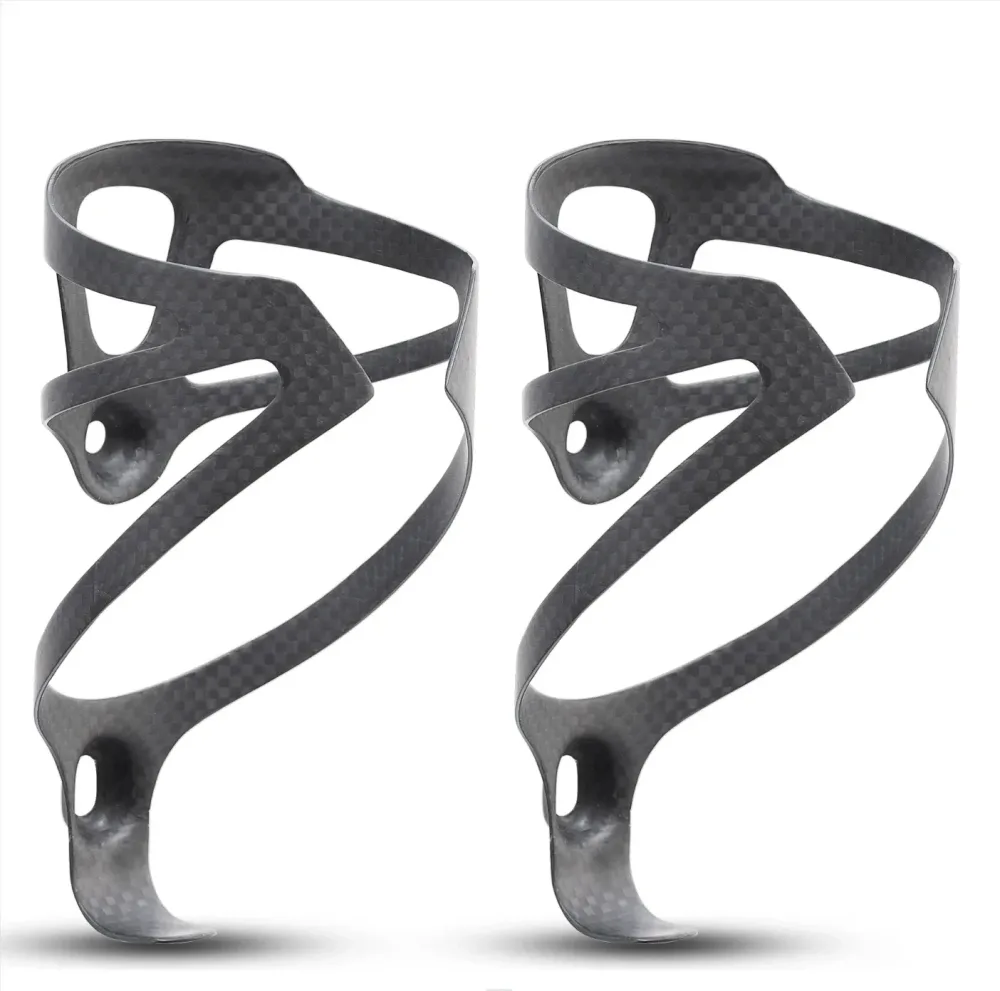 HUALONG 3K Carbon Faser Fahrrad Wasserflaschenhalter Rennrad MTB Gravel Fahrrad Wasserflaschenhalter Käfige, Mattschwarz, Gewicht (16 ± 2 g)