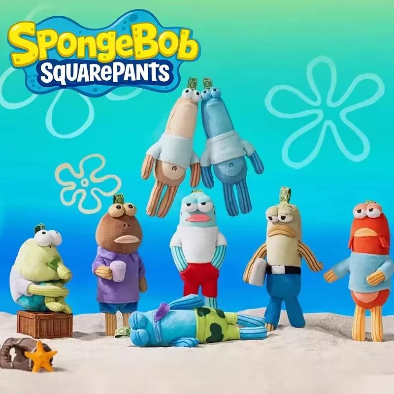Kawaii SpongeBob Merchandise Bewohner von Beechburg Hässlich Niedliche Hässliche Fisch-Plüschfigur Blindbox Schlüsselanhänger Dekoration Süße Lustige Geschenke