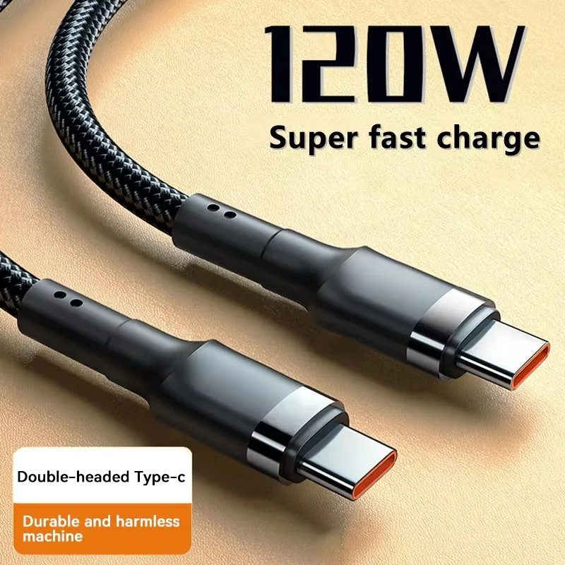 120W Schnellladekabel PD Schnellladung Hochwertiges USB-C-auf-USB-Typ-C-Kabel für iPhone Xiaomi 17 Plus Pro Max Samsung S24