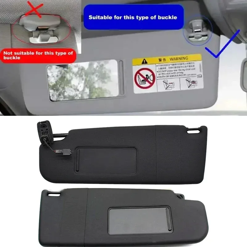Für Volkswagen Golf 5 2003-2008 Golf 6 2009-2014 Passat B6 B7 Schwarz Grau Vorderer Sonnenschutz mit Schminkspiegel Sonnenschirm