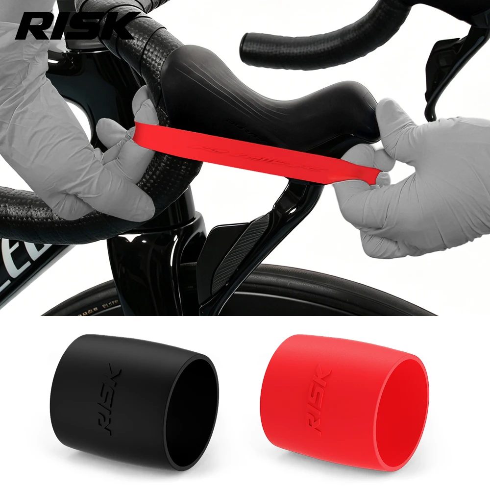 Risk 1 Paar elastische Lenkerbänder für Rennräder, fester Ring, biegsamer Griff, Silikon-Gummiband zur Befestigung, Anti-Rutsch-Hülle