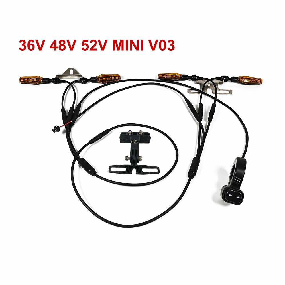 LinHi Elektrofahrrad V03-36V 48V 52V 72V Flow Flash Blinker Wasserdichtes Kabel Mini-Lichtset