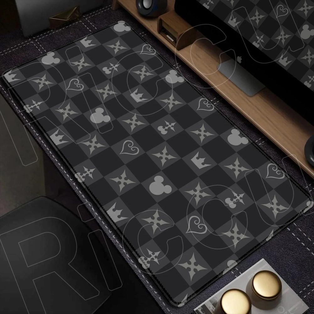 HD-Druck Gamer K-kingdom H-hearts Mauspad XXL Computer-Tastaturmatte mit Verriegelungskante Rutschfeste Tischunterlage Langlebiges Schreibunterlage für Studenten