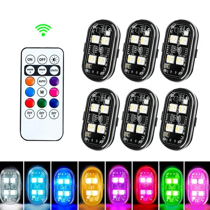 Drahtlose Licht Flugzeug Flugzeug Hubschrauber Warnleuchten RGB Led Strobe Lichter Motorrad Lichter LED-Blitz mit USB Lade