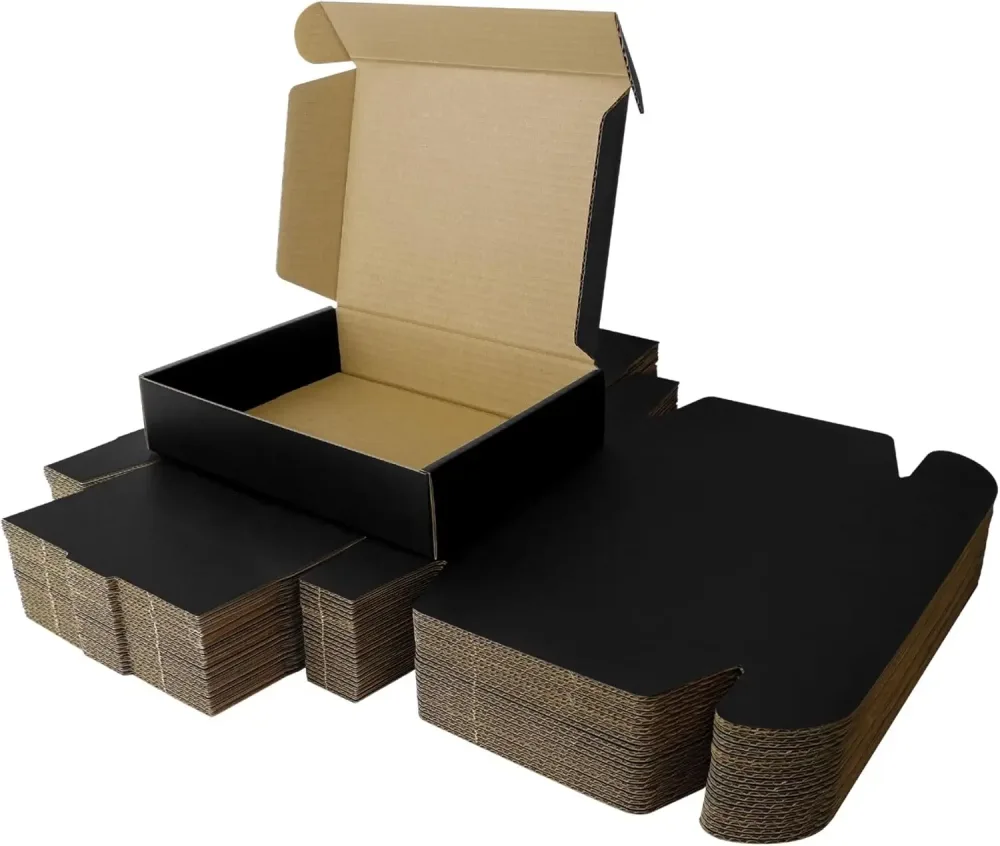 10 Versandkartons Schwarze Wellpappe-Schachteln Schwarze Geschenkbox für Verpackung Kleinunternehmen Umzug Versand und Lagerung