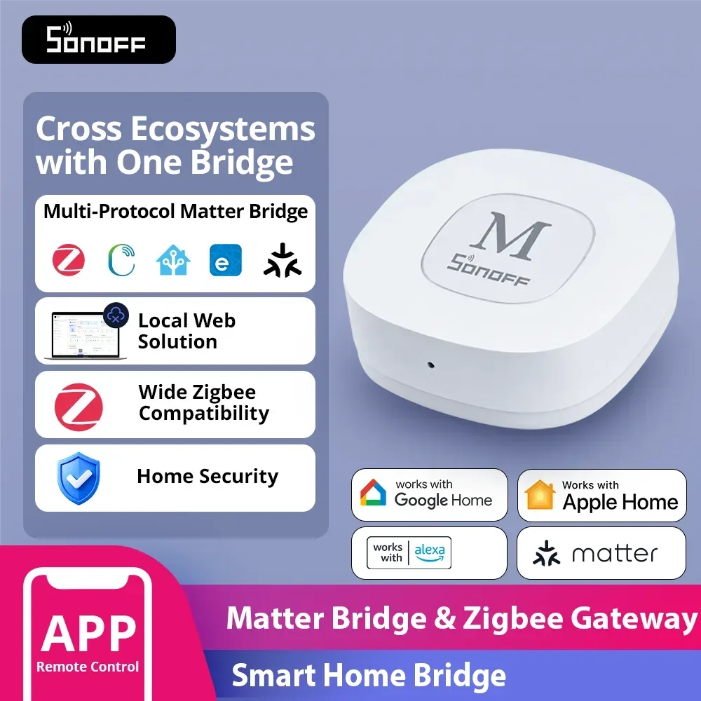 SONOFF Bridge-M Matter Bridge Max Smart Home Bridge Zigbee Gateway Smart Security Lokale Web-Schnittstelle Home Assistant Integration