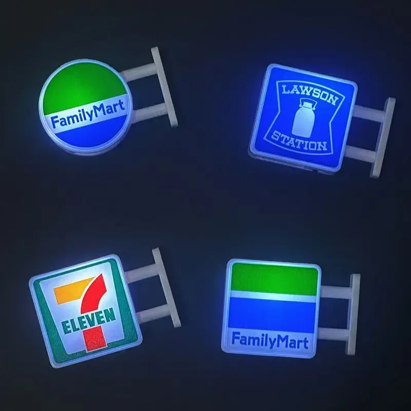 Trendiger Kühlschrankmagnet im Convenience-Store-Stil, Miniaturmodell mit Magnetischer Anziehungskraft, Dekorative Nachtbeleuchtung, Atmosphärisches Licht, Leuchtende Beschilderung