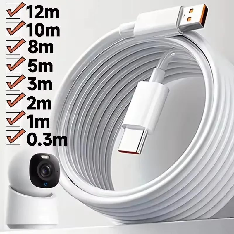 Extra langes Micro-USB-Verlängerungskabel 10M 5M 3M 2M 1M Typ-C-Anschluss Universelles Datenkabel für Xiaomi Samsung Kamera PS5PS4