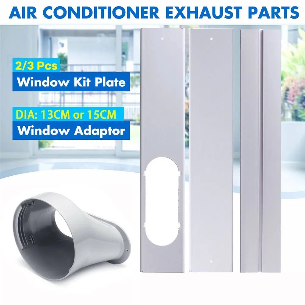 2/3PCS Tragbare Klimaanlage Fenster Kit Rutsche Platte Einstellbare Adapter Wind Schild Abluft Schlauch Rohr Stecker Zubehör