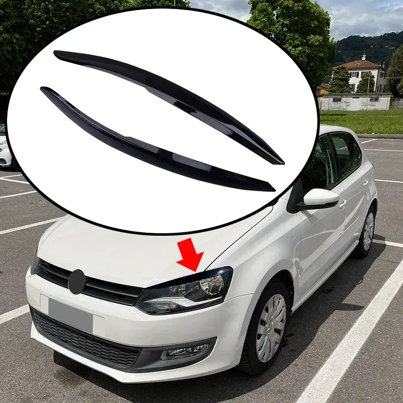 Fit Für VW 2010 2011 2012 2013 2014 2015 2016 2017 2Pcs Polo Mk5 6R Scheinwerfer Augenbraue Augenlid Abdeckung dekorative Trim Zubehör