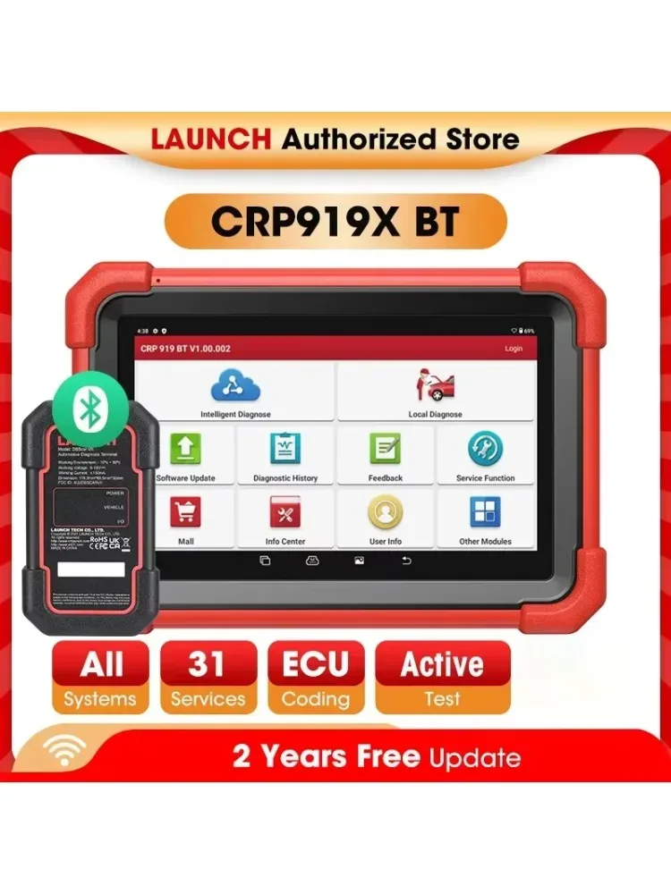 LAUNCH CRP919X BT OBD2-Scanner, Kfz-Diagnosetools, Auto, CANFD DOIP, ECU-Codierung, professioneller Scan, 2 Jahre kostenloses Update
