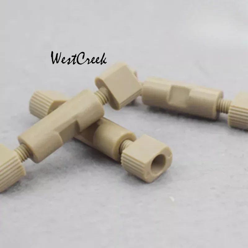 WESTCREEK 1/16 PEEK Handschraubverbindung Zweiwege gerade HPLC Shimadzu Agilent Waters gerader Anschluss Bi-Pass-Flüssigkeitsphase