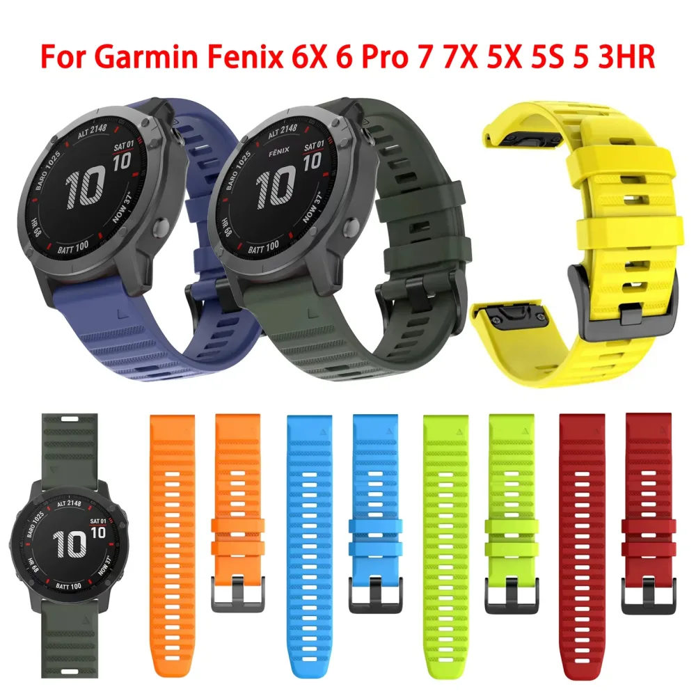 Für Fenix 6 Pro 7 5 Plus 22 20 26mm Armband Silikon QuickFit für Garmin Fenix 6X Pro 7X 5X 6S 7S Forerunner 935 945 3HR Armband